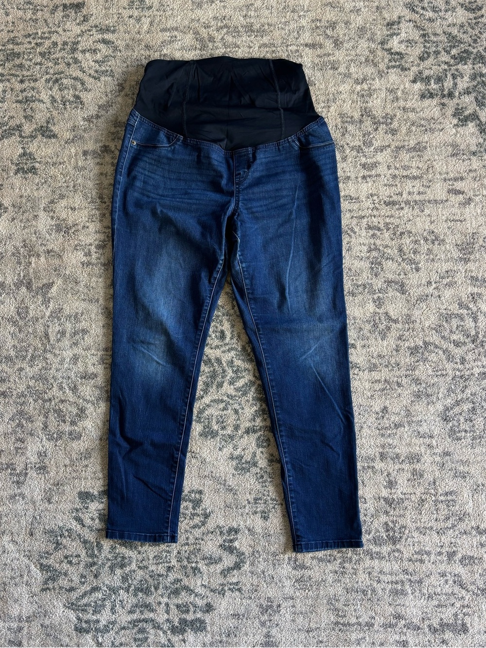 Isabel Maternity by Ingrid & Isabel Dark Blue Jeggings with Black Panel